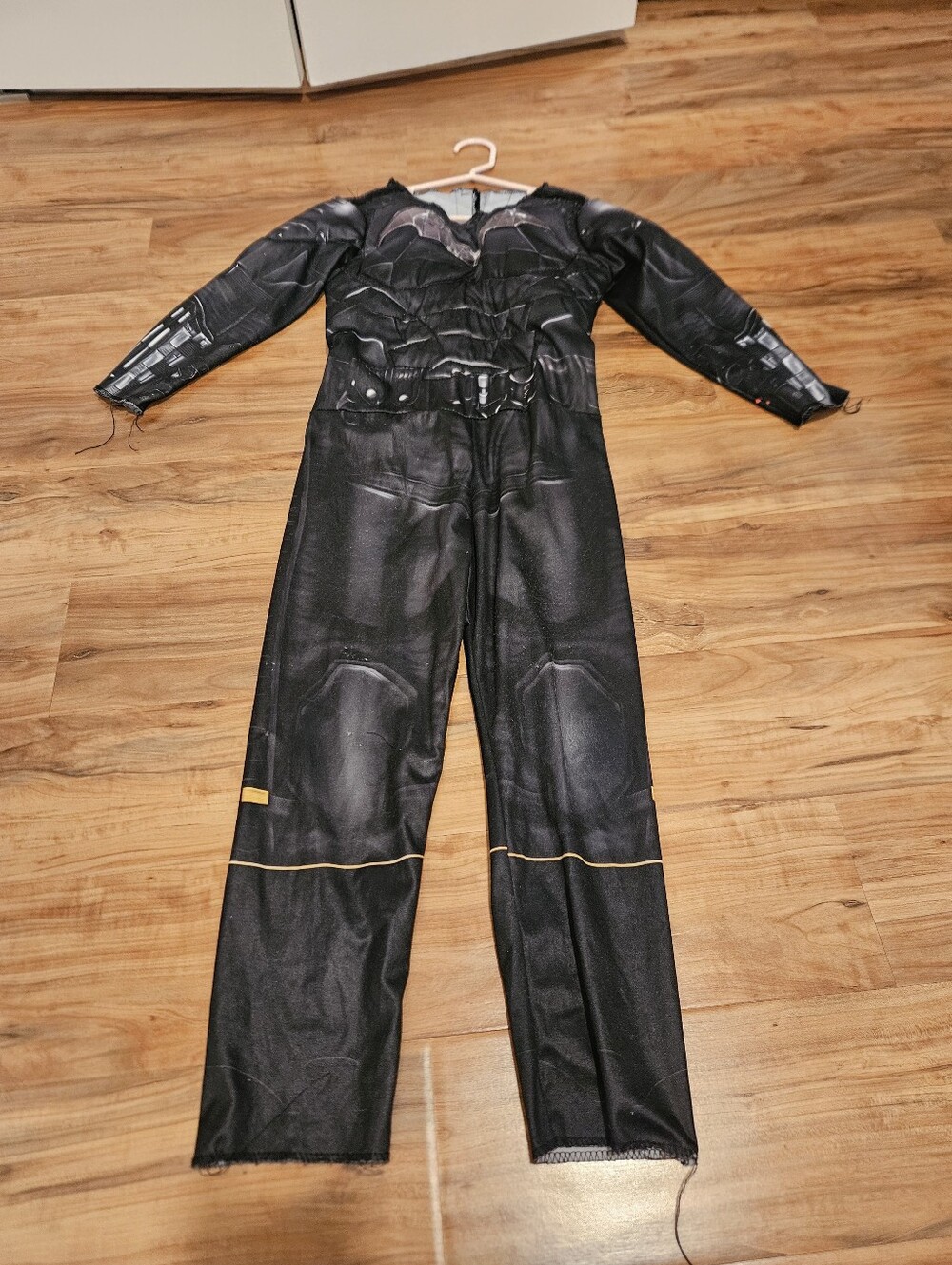 Batman Black Long-Sleeve Kids Jumpsuit with Subtle Gold Trim Size Small